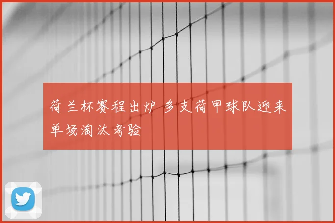 荷兰杯赛程出炉 多支荷甲球队迎来单场淘汰考验